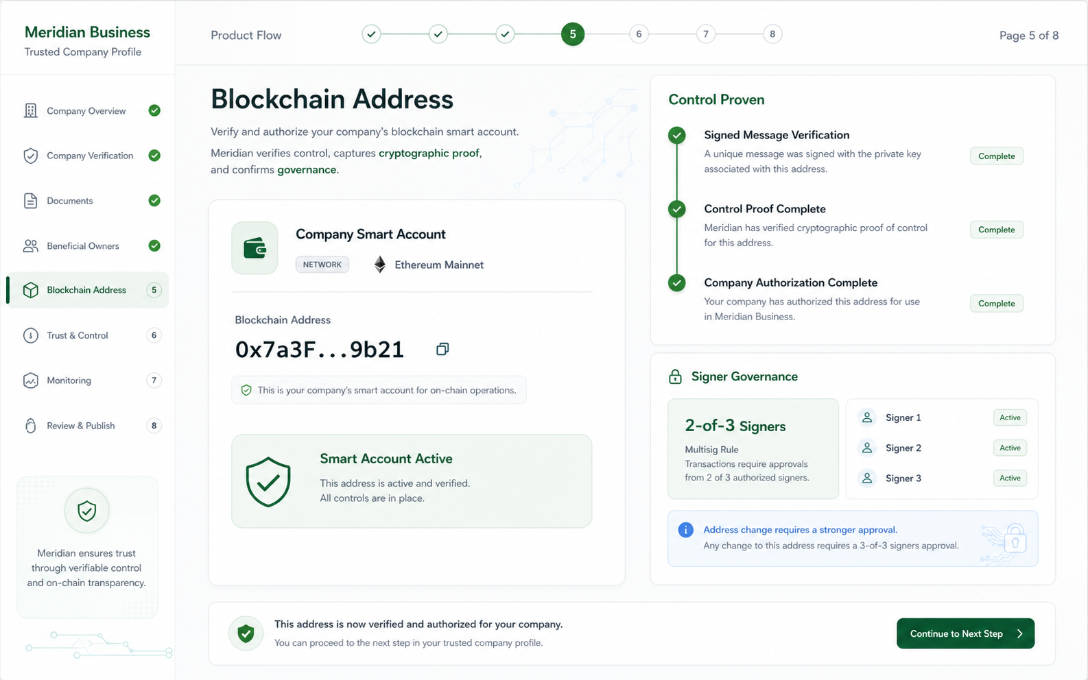 Blockchain Address page concept